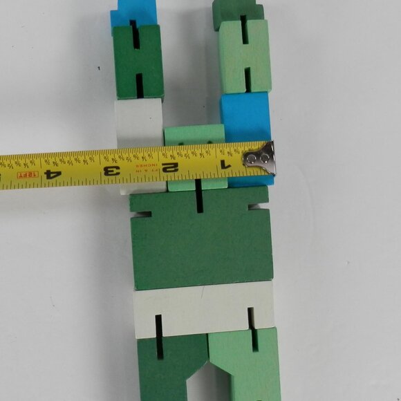 2019 David Weeks Studio Areaware Cubebot Green Blue 5" Puzzle FIdget Figure - Picture 9 of 9